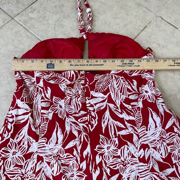 Robbie Bee Halter Fit /Flare Skater dress women’s  size 12 Tropical Floral Print - Picture 12 of 13